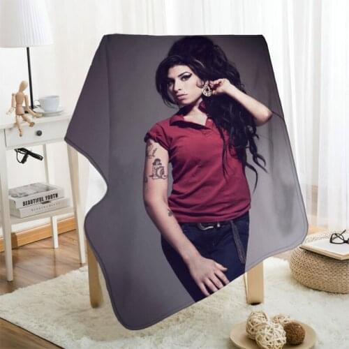 Musife Custom Amy winehouse Flannel Blanket Design Your own Blanket Flannel Blankets for Sofa DIY Dropshipping