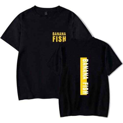 Hot sale hip hop BANANA FISH 2 summer T shirts men women Harajuku amine carton Tshirt short sleeve Top Tees Brand black clothes