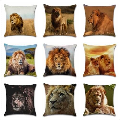 Lion printed Animals colorful cushion cover Throw Decor Chair seat sofa Decorative Home kids friend living room gift Pillowcase