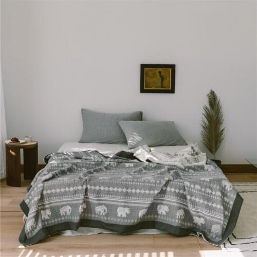 Fashion Elephant Jacquard Blanket Seasons Bed Bedspread Cotton Southeast Asian Style Summer Air Conditioning Throw Blankets