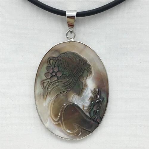 New natural shell pendant necklace 35X50 MM 18 inches