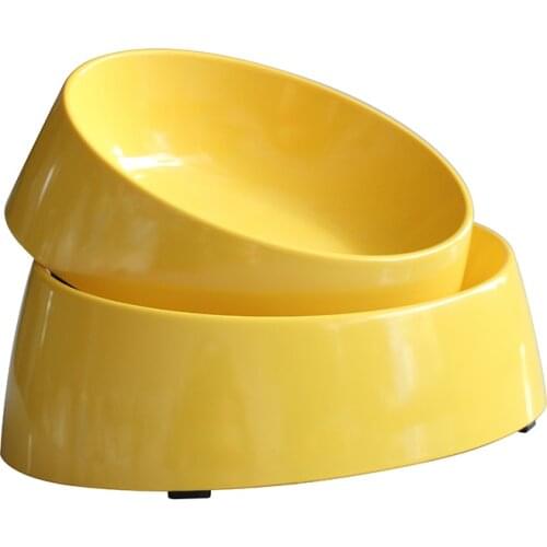 Pet Dog Single Bowl Candy Color Bevel Edge Non-toxic Plastic Cat Water Feeder Tableware Round Non-slip Water Feeder Dogs Bowls