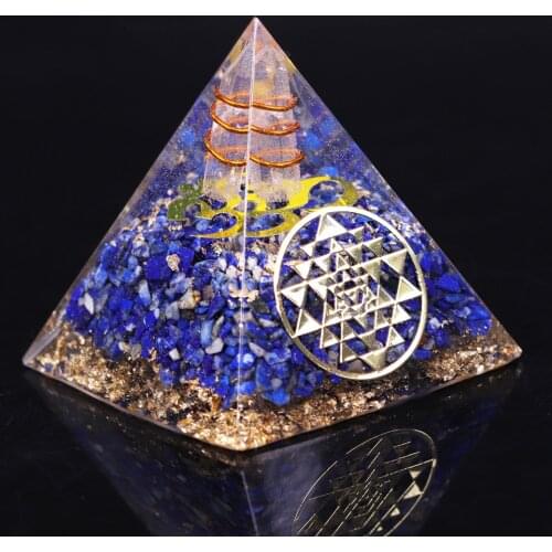 Orgonite Jewelry Pyramid Natural Lapis Lazuli Orgone Energy Generator Chakra Healing/Emf Protection And Meditation Decoration