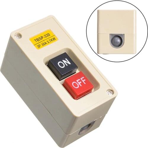 3.7W 30A TBSP-330 Switch 3 Phase ON/OFF Lock Tend Power Push Button Switch Station for Textile Machinery Equipment 104*63*53mm