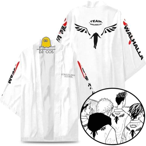 Anime Tokyo Revengers Keisuke Baji Cosplay Cloak Hanemiya Kazutora White Costume T-shirt Kimono Valhalla Summer Halloween