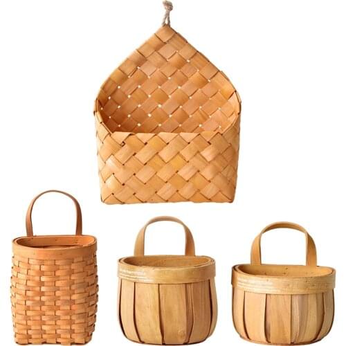 Woven Storage Basket Garden Wall ing Flower Pot Container Storage Bin