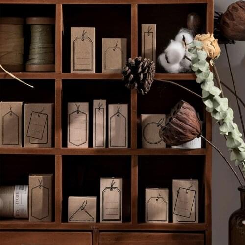 Vintage Geometric Tag Collection Decoration Stamp Wooden Rubber Stamps For Scrapbooking Stationery DIY Craft Standard Stamp