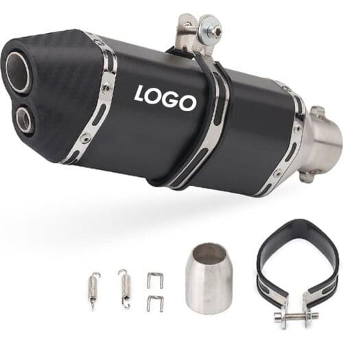 AKK Motorcycle Exhaust Muffler Pipe Universal Slotted Escape Moto With DB Killer For GY6 Nmax Msx125 CRF 230 GSR 600