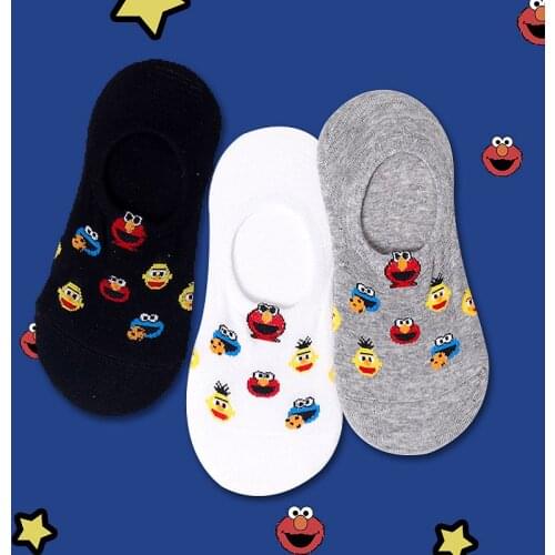 Funny socks ladies socks Korea Sesame Street cartoon funny socks cotton men No Show spring and summer new cool socks men gift