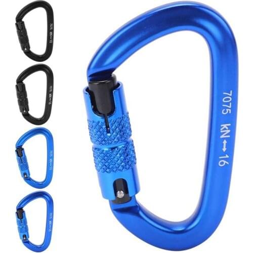 Aluminum Auto Locking Climbing Carabiner Clips Buckle Safety Lock Outdoor Climbing Rappelling Hammock Quick Release Carabiner