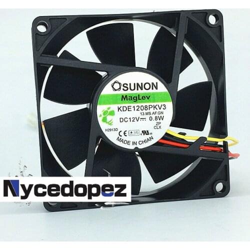 1pc for SUNON KDE1208PKV3 MS.AF.GN DC12V 0.8W Cooling Fan 80x80x20mm 3Pin
