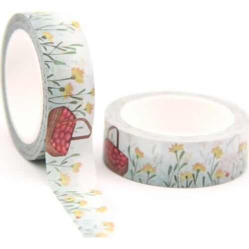 1PC/lot 15MM*10M Solar Term Summer Grass Fruit Flower washi tape Masking Tapes Decorative Stickers DIYStationery School Supply