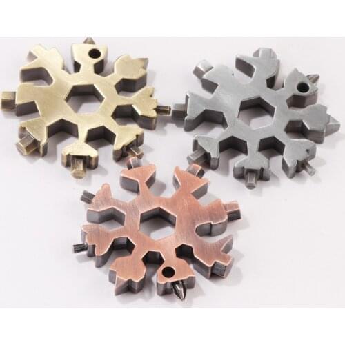 18 In 1 Snowflake Multi Tool Spanner Hex Wrench Multipurpose Camping Survive Tool Outdoor Multi EDC Tool Pocket Key Chain