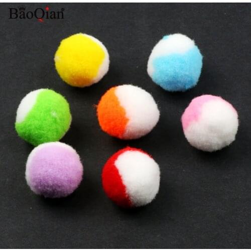 20pcs/lot 25mm Two-color Pompom Soft Pompones Fluffy Plush Crafts DIY Poms Ball Furball Wedding Home Decor Sewing Supplies