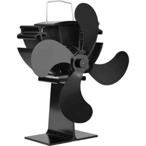 4-blade Heat Powered Stove Fan For Wood / Log Burner/fireplace Quiet Environmental Fan Heater Efficient Heat Distribution#db4