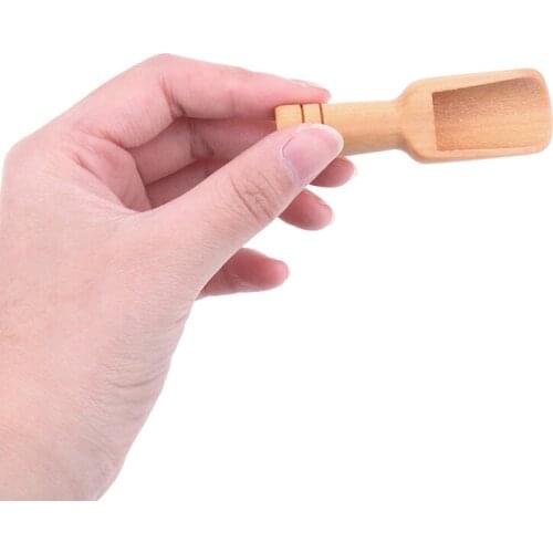 4PCS Kitchen Gadgets Nature Wooden Spice Spoons Sugar Tea Coffee Scoop Eco-friendly Cooking Tool Wooden Spoon Mini