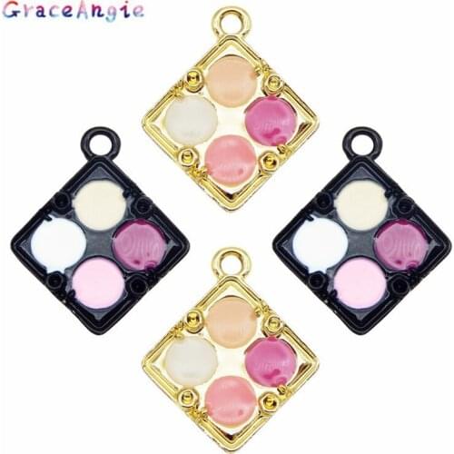 4pcs/pack Mixed Blusher eye shadow charms Make Up Jewelry Earrings Necklace Charms Handmade Keychain Bag Pendants DIY Gift Cute
