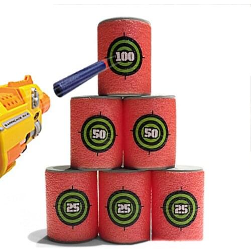 6PCS Foam Drink Bottle Bullet Training Supplies Toy Targets Shot Dart Nerf Set for N-strike Fixed Elite Games Soft Annex Toys