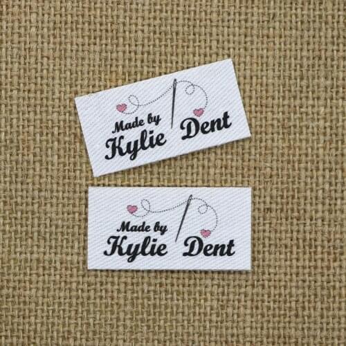 80 piece Custom Ironing Labels, Personalized Brand , Logo or Text, Clothing Labels, Custom Printed Fabric Label (YT143)