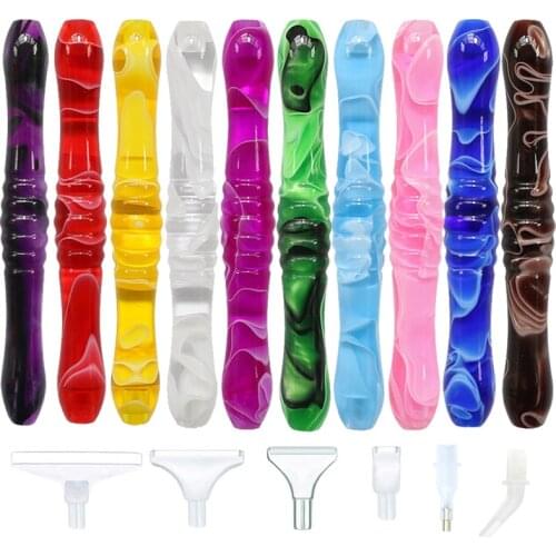 5D Crystal Resin Diamond Painting Drill Pen with 6 Drill Heads Diamond Art Cross Stitch Embroidery Sewing Craft Nail Art Tools
