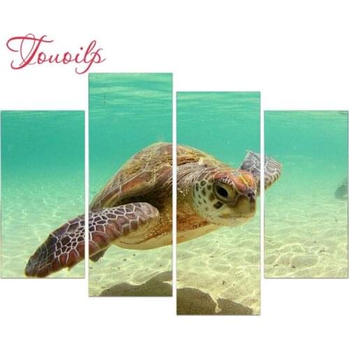 4pcs/set 5D animal Turtle Diamond Painting Cross Stitch Pattern Diamond Embroidery Mosaic Full Drill Home Decor DIY Painting