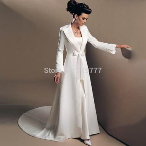 White Elegant Wedding Coat 2017 Custom Made Long Sleeve Satin Evening Capes Cheap Evening Dress Bolero Wedding Jacket
