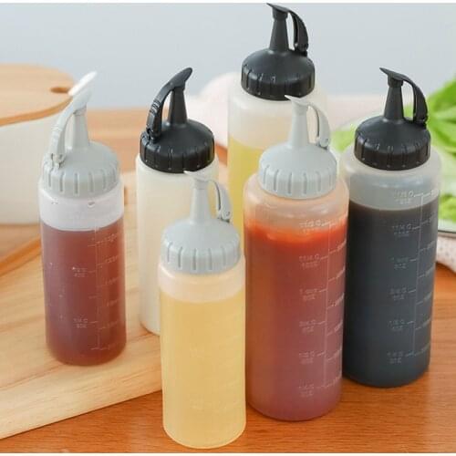175ml/350ml Condiment Squeeze Bottles for Ketchup Mustard Mayo Hot Sauces Olive Oil Bottles Kitchen Gadget