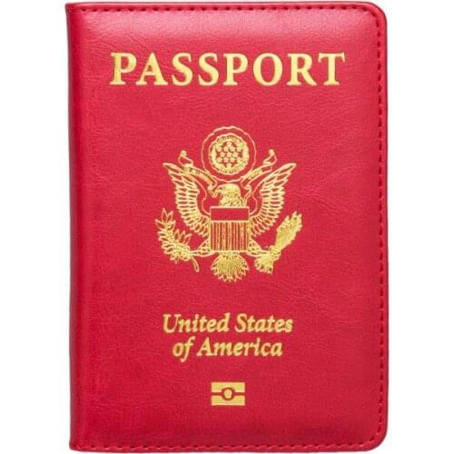 Zounake National Emblem Of USA PU Leather Passport Case Cover Holder Wallet With Card Slots Ticket Travel Accessories ZSPC12