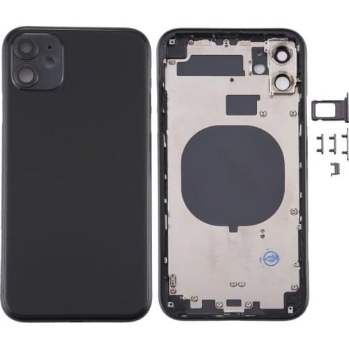 For iPhone 11 Back Housing Cover with SIM Card Tray & Side keys & Camera Lens,Accessories Repair Parts for iPhone