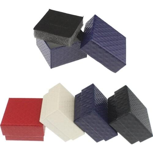 Colored Leather Paper Jewelry Box Jewelry Store Gift Packaging Box Earring Display Stand Ring Storage Box Paper Box