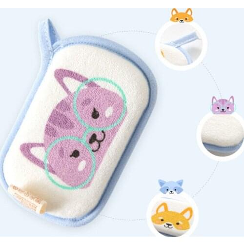 Baby Nursery Baby Bath Toddler Brushes Soft Cartoon Animal Wipe Hanging Bathing Brush For Children Bathroom