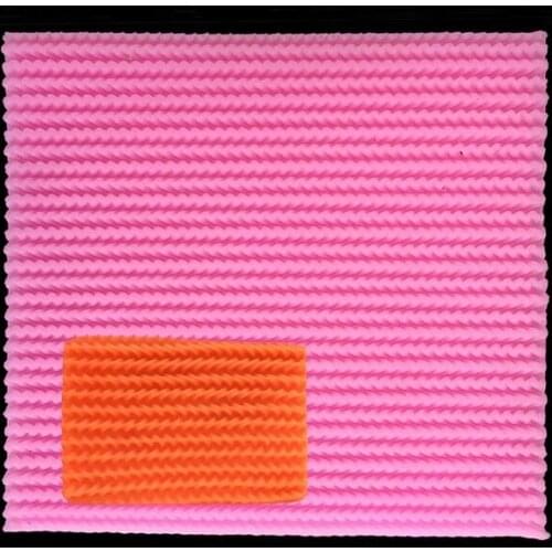 Fantang silicone mold size plaid woven pattern embossed handmade cake biscuit baking mold A117