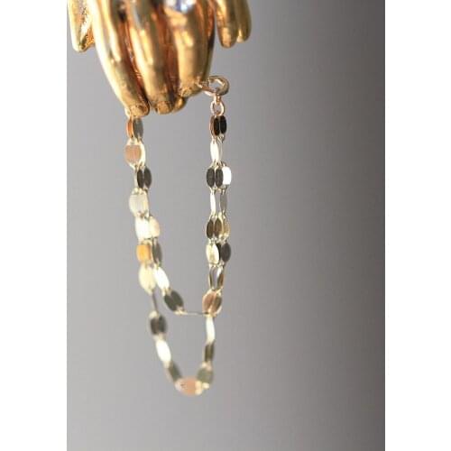 GOLDtutu 14K Real Gold Japanese Design Exquisite Shining Lips Kiss Word Long Necklaces Plain Jewelry