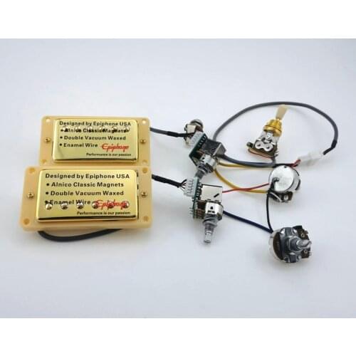 Double Coil Humbucker 1 Set LP Standard Neck and Bridge Electric Guitar Humbucker Pickups with Pro Wiring Harness For EPI