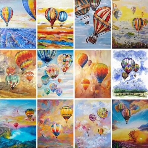 HUACAN 5d Diamond Painting Balloon DIY Mosaic Needlework Full Square Diamond Embroidery Landscape Handicraft Home Decor