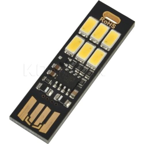 Kebidumei 10pcs/set Mini USB Power 6 LEDs Night Light Lamp Shining Portable Touch Dimmer Light for Power Bank Mobile Charger