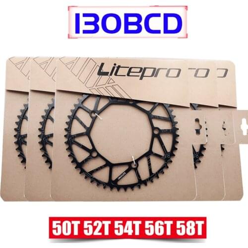 Litepro 130 BCD 9 10 11 Speed Hollow CNC Alloy Single Disc Chainwheel Road Folding Bike Chain Wheel 50/52/54/56/58T Chainring