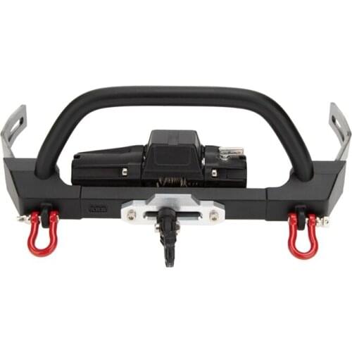 Metal Bumper with Automatic Winch for 1/10 RC Crawler Car Axial SCX10 II 90046 Traxxas TRX4 Upgrade Parts