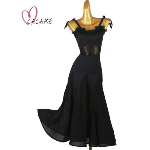Fashion Ballroom Dance Competition Dresses Waltz Dress Standard Dance Dresses Customize D1108 Backless Ruffled Hem CACARE