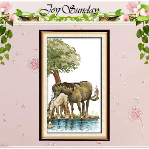Horse (4) Patterns Counted Cross Stitch 11CT 14CT Cross Stitch Set Wholesale animals Cross-stitch Kit Embroidery Needlework