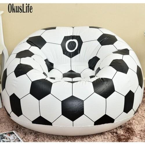 Inflatable PVC Soft Basketball And Football Ball Design Air Sofa Indoor Living Room PVC Bench for Adult Kids Outdoor Rest Stool