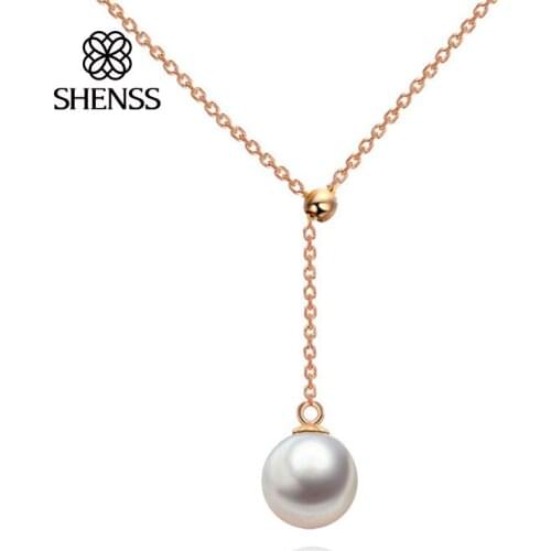 Classic Fashion Round Shell Pearl Necklace S925 Sterling Silver Necklace for Women Multiple Color Options