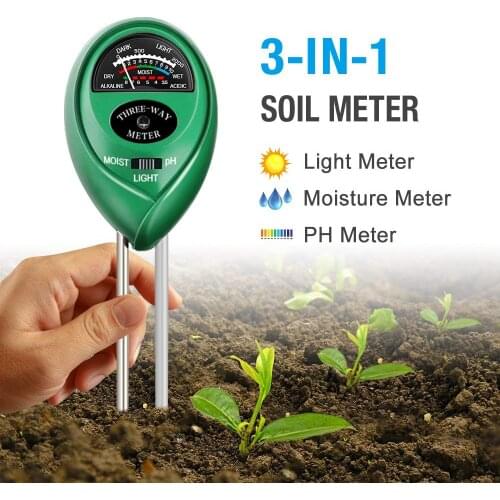 Soil pH Meter 3-in-1 Soil Tester Kits with Moisture Light and PH Test for Garden Farm Lawn, Indoor & Outdoor (No Battery Needed