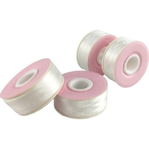 Simthread Pre-wound bobbin thread style L cardboard sides bobbin thread white polyester filament Similar to Gutermann Bobbins