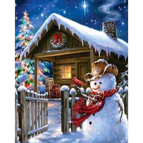 DIY Diamond Painting Christmas Snowman Cross Stitch Full Drill Diamond Embroidery Mosaic Picture of Rhinestones Home Decor Gift