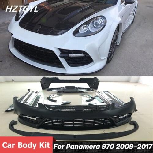 Wide Style Unpainted FRP Material Car Body Kit Front Rear Bumper Side Skirts Fender Flares For Porsche Panamera 970 2009-2017