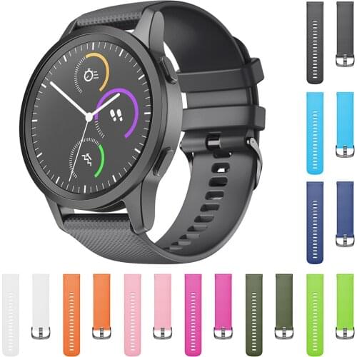 20mm Silicone Watchbands For Garmin Vivoactive 3 Smart Watches Replacement Wrist Band Sport Adjustable Strap For Men Women