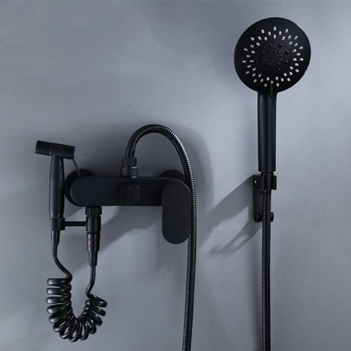 Bathroom Shower Faucet Bathroom Hot and Cold Black Bathtub Faucet Bath Shower Mixer Shower Water Mixer Tap Black Bathroom Shower