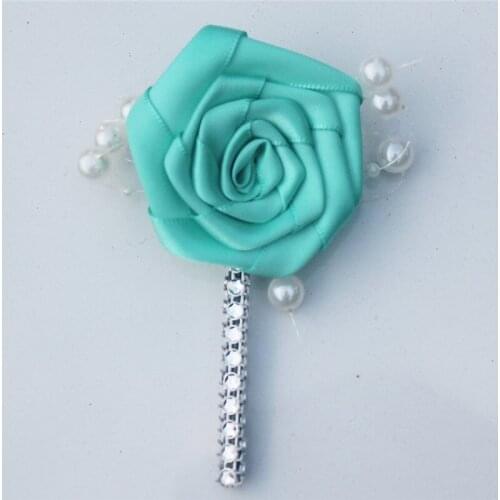 Handmade wedding corsage Mint Green groom man boutonniere or bride girl corsages wedding flowers XH541