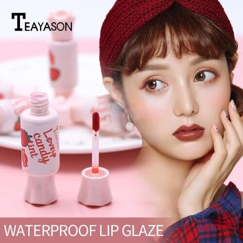 TEAYASON mirror lip gloss 6 colors orange nude purple red brown lip cream waterproof long lasting moisturizing lip tint AM090